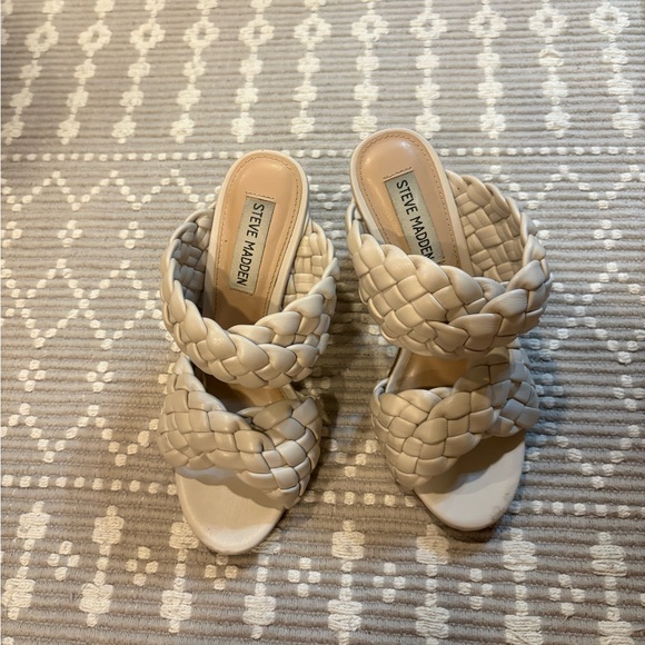 Steve Madden Women's Braided Block Heels - Beige - Picture 2 of 2